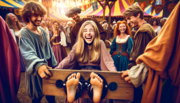 DALL·E 2024-01-17 14.29.12 - A cheerful scene at a Renaissance faire. An 18-year-old girl with...png