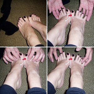 TOE TIED FOR TICKLING