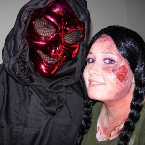 Me and Flatfoot on Halloween 2010. I did all my own make up and I really have no idea what I was, but it looked badass!