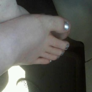 Right foot with silver polish