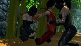 Ninjas tickle village girl.jpg