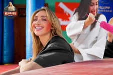 Peyton List foot tickled by Mary Mouser final.jpg