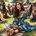 DALL·E 2024-01-23 09.43.41 - A Renaissance fair scene, with a woman sitting on the grass, her ...png