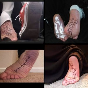 Marked territory. Ballpoint tickle and sole torture.