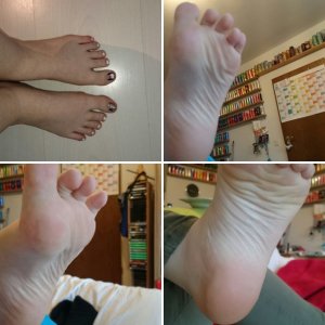 Bare soles of two Friends (girls)