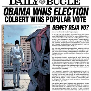 Obama Wins Election
Colbert Wins Popular Vote
