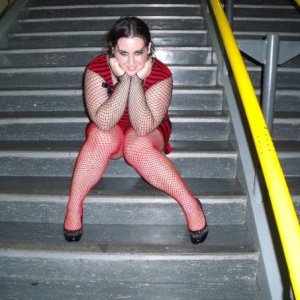 On the steps of the ferry, on the way to the Rocky Horror Picture Show <3