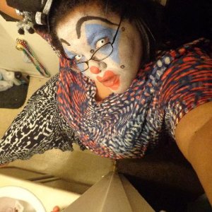 Clowned up again...imagine this figure with her wiggly fingers all over you!