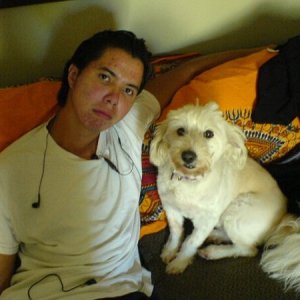 This is an old one. Me and my dog. I think I was around 19 or 20 here.