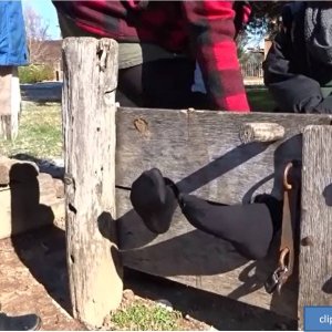 Tickling feet in black tights