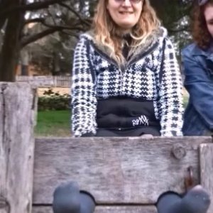 Stocked in grey tights for tickling