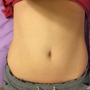 Laying down, stretched taut