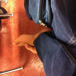 Barefoot in class.