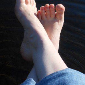 Feet enjoying the sunshine at the lake!