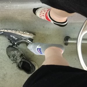 Break time means shoes come off!