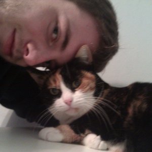 with my cat