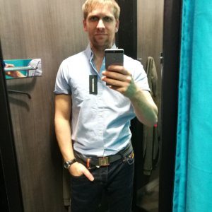 Trying in a new shirt