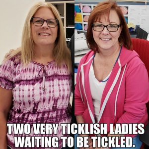 Ticklish Blonde. Ticklish Redhead