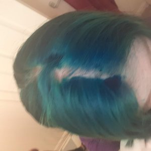 Blue/Green on natural red hair
no hate