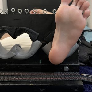 Left sole awaiting tickles