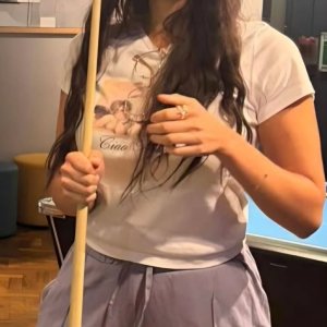 Wielding the cue with deadly efficiency ;p