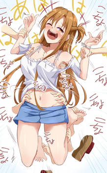 asuna tickled by hands by lucas