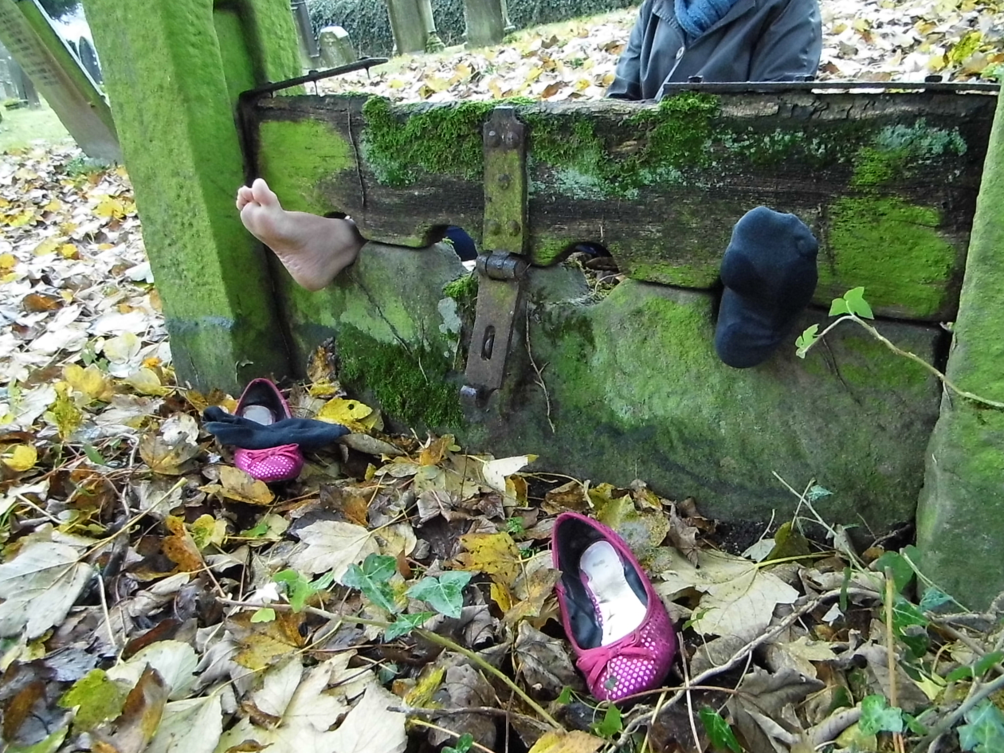 At least one of my feet is still hidden and protected :)