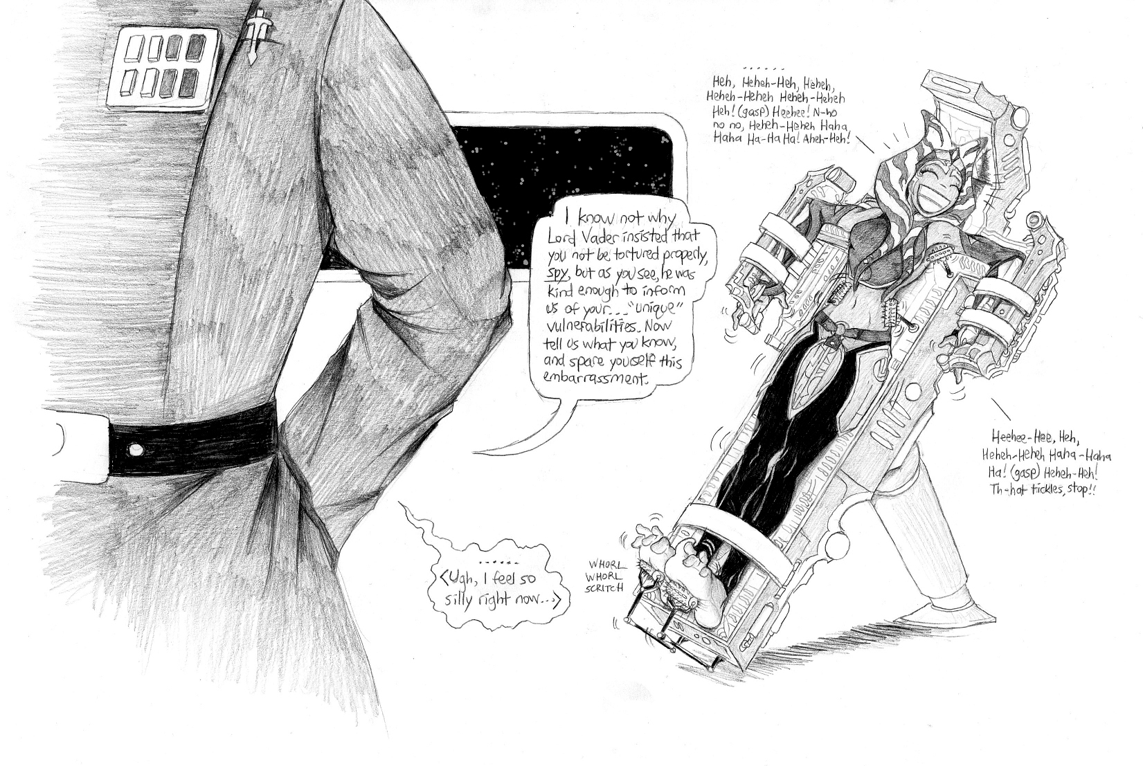 Commission of Ahsoka Tano for DarkMortalis! Ahsoka is insanely cute, and it's remarkable to me that more artists don't draw her being tickled.