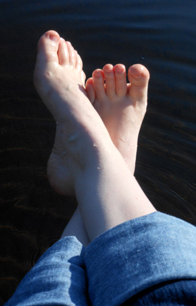 Feet enjoying the sunshine at the lake!