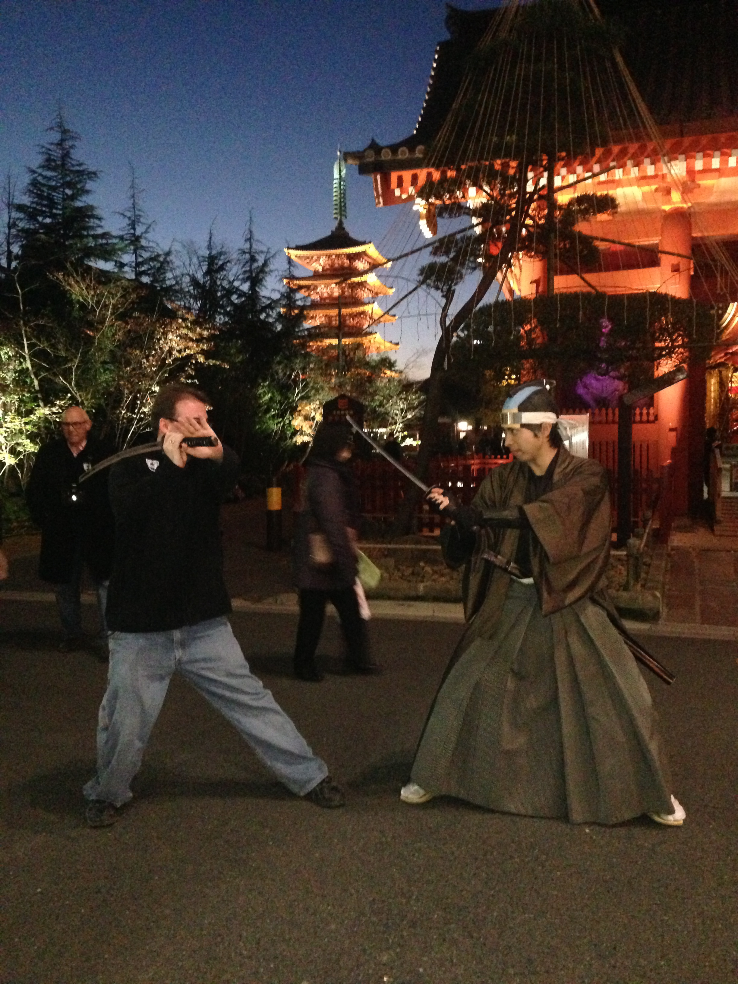 Fighting a samurai in Japan