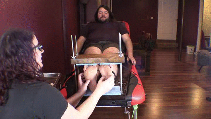 From the clip titled, "Libertine Tries Out The Foot Smasher! F/M Married Couple Foot Tickling!"