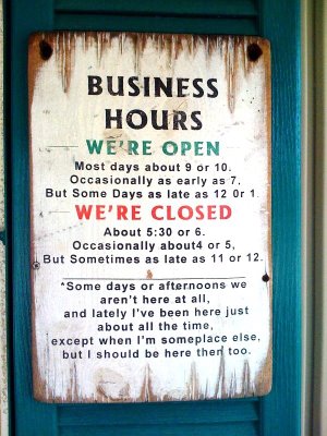 funny signs opening hours