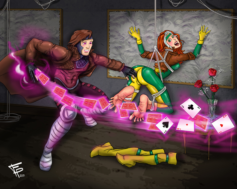 Gambit and Rogue

Here are some shares from my Deviant Art: http://fantasy-play.deviantart.com/

This Marvel Fan Art I made really shows how Gambit ha