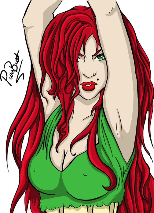 Here is Beauty again, looking a little more fierce, with her arms above her head a little teasingly.