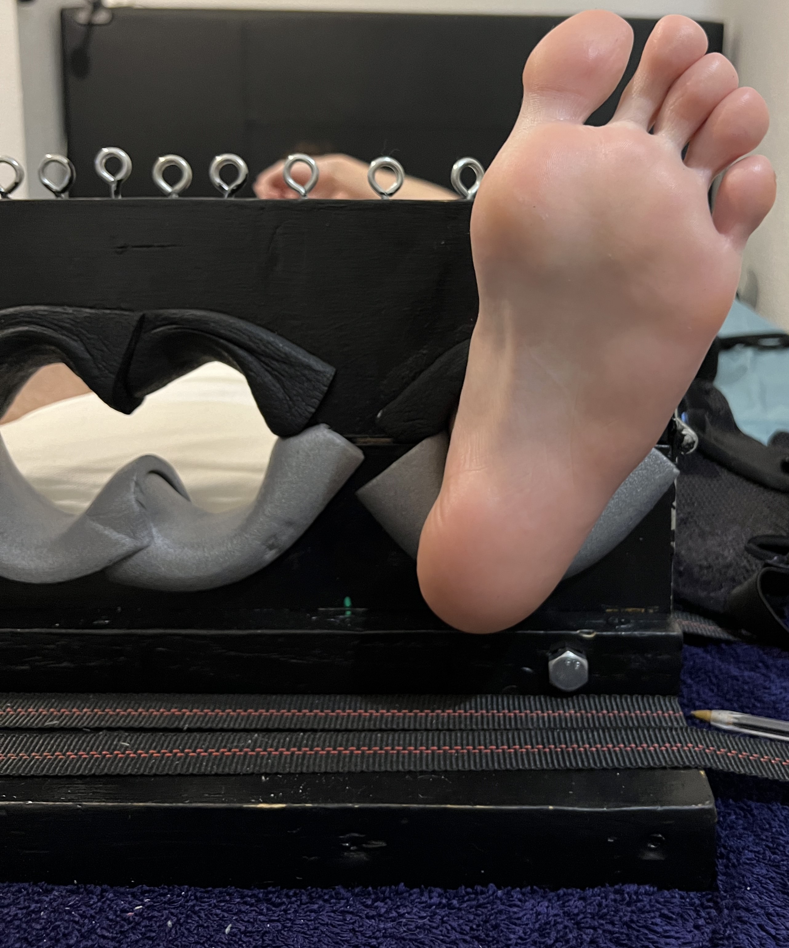 Left sole awaiting tickles