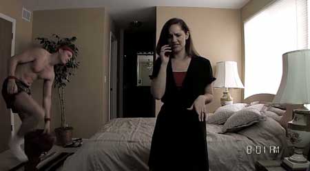 Making my entrance for a sex scene in an independent movie ("Paranormal Calamity")