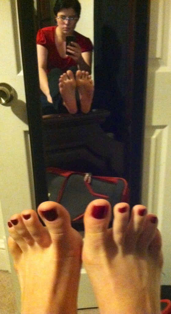 Messing around with my boyfriend's mirror.