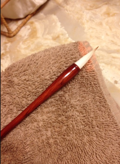 My Japanese fude brush. The perfect edging tool for driving a woman up the wall...even if she's tied to the bed.
