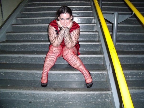 On the steps of the ferry, on the way to the Rocky Horror Picture Show <3