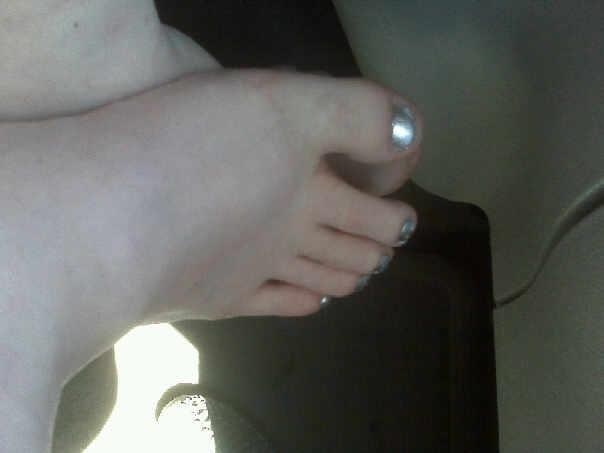 Right foot with silver polish