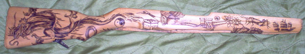 Right Side - Chinese SKS - Full Side Shot o with Cricket and Junk

On this SKS, the man who commissioned me to do it said to load it up with Chinese a