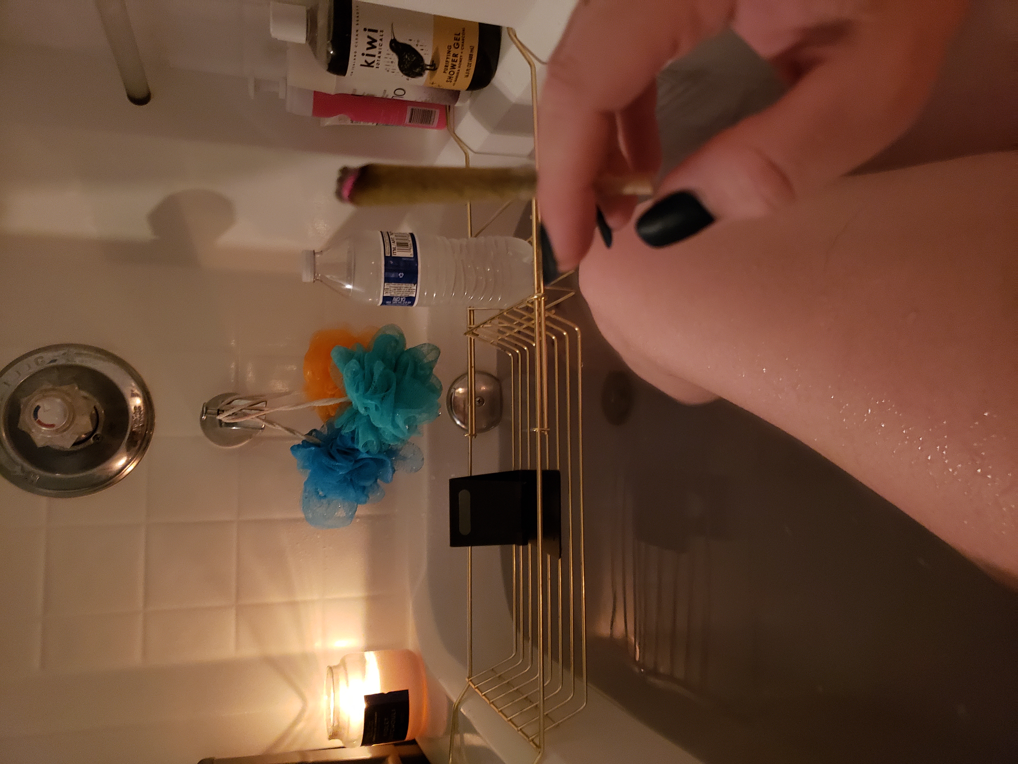 Side note: it was a bath bomb that colored the water not dirt lol