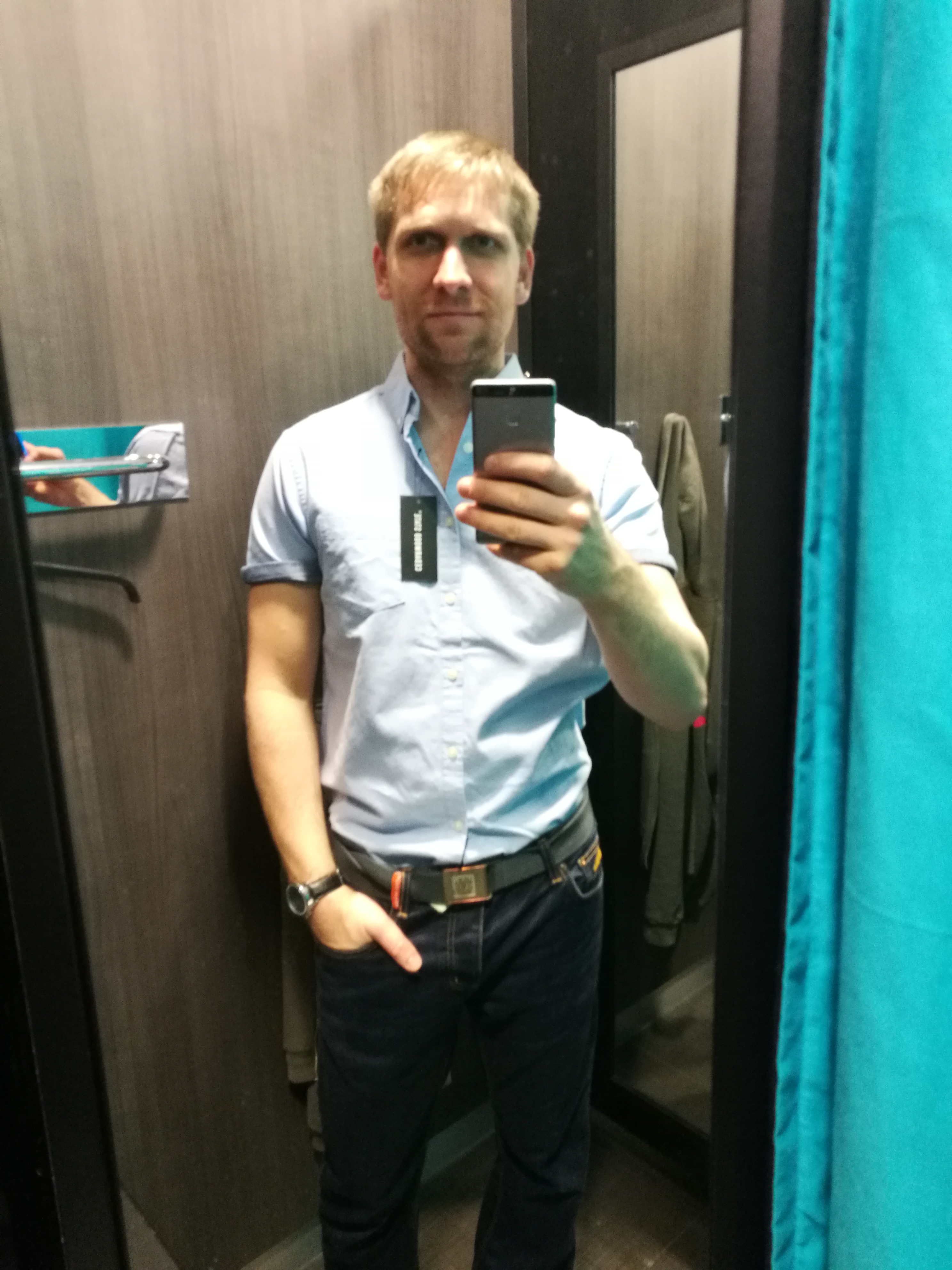 Trying in a new shirt